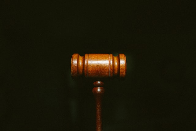 brown gavel black background