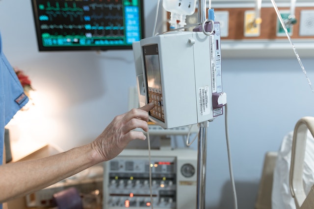 person using medical equipment