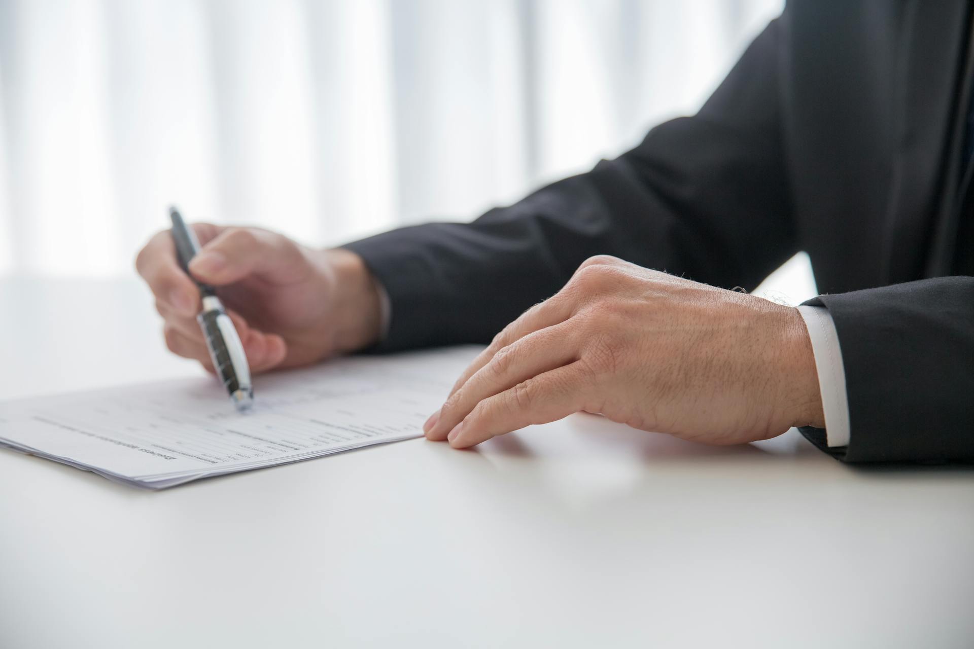 person signing legal document