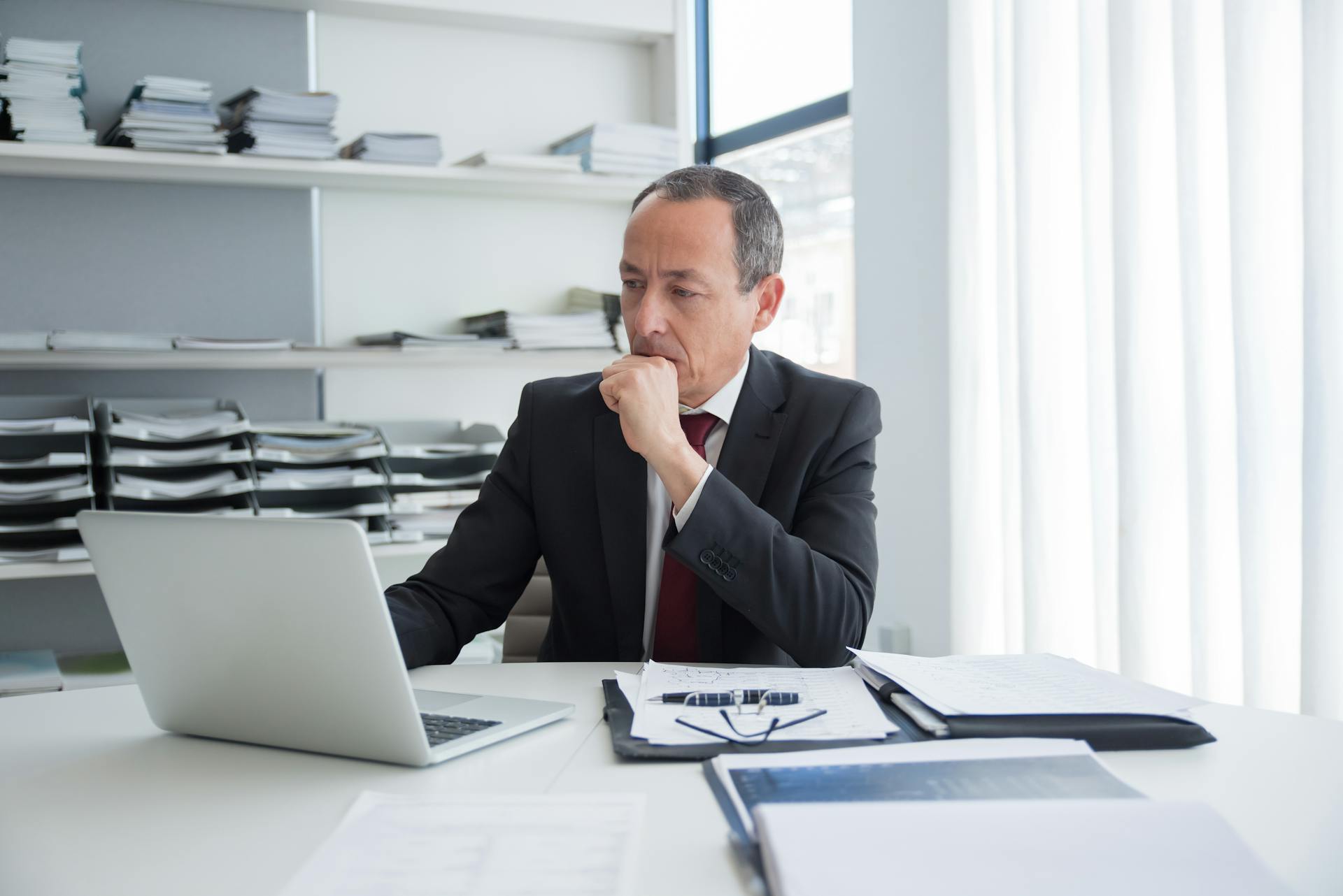 man at desk working